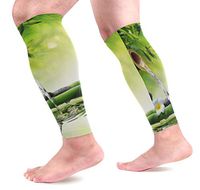KEAKIA Spa Stones Calf Compression Sleeves Shin Splint Support Leg Protectors Calf Pain Relief for Running, Cycling, Travel, Sports for Men Women (1 Pair)
