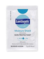 Lantiseptic Moisture Barrier Cream for Incontinence, 144 Pack.5 oz Travel Packets - 50% Lanolin Enriched Skin Protectant Paste - Treats and Protects Dry, Irritated, Chaffed Skin - DermaRite