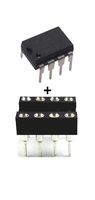 Burr Brown OPA2137P OPA2137 - Dual FET Operational Amplifier IC & DIP Socket with Machined Round Contact Pins Holes 2.54mm Breadboard-Friendly (Pack of 4)