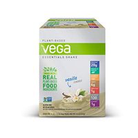 Vega Essentials Shake Vanilla (12 Count, 1.2 Oz) - Plant Based Vegan Protein Powder, Non Dairy, Gluten Free, Smooth and Creamy, Non GMO