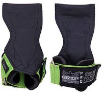 Lifting Grips PRO Weight Gloves Best Heavy Duty Straps Alternative to Power Hooks Deadlifts Adjustable Neoprene Padded Wrist Wrap (LmGrStRub, Small 5.0"-6.40" Wrist Size)