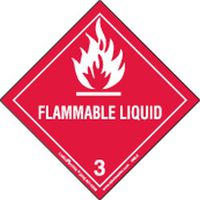 Labelmaster HML6S Flammable Liquid Worded Label, Paper, Hazmat, 4" x 4" (Pack of 50)