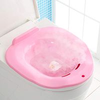 PJDDP Sitz Bath Over-The-Toilet Perineal Soaking Bath, for Hemorrhoidal Relief,Pregnant Women, Elderly,Hemorrhoid Treatment and Post-Episiotomy Patients (39X36x18cm),Pink