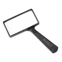 LAAN Rectangular Handheld Magnifying Glass (3X Magnification) – Scratch Resistant Glass Lens - Large Horizontal Viewing Area