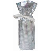 Gift Mate 21099-5 5-Piece Wine/Bottle Drawstring Gift Bags, Diamond Silver