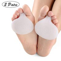 Idealcoldbrew 2 Pairs Ball of Foot Cushions, Gel Metatarsal Pads Forefoot Support Inserts Insoles, Non-Slip Shoes Liners Grips Adhesive for Foot Pain Relief