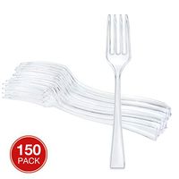 Majestic Settings Mini Collection Disposable Plastic Mini Forks, Plastic Tasting Forks, 4 inch Forks, Great for Desserts, Sampling, or Appetizers… (Clear 150 pk)