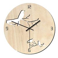 Ktyssp 1pc Wooden Wall Clock Decorative Hollow Silent Wall Clock for School Office Home