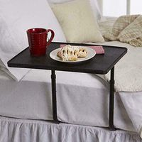 DSA Trade Shop Black Adjustable Bedside Table - Slidable Bedside Tray