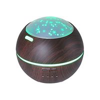 TOMNEW 150ML Aromatherapy Diffuser Ultrasonic Essential Oil Diffuser Kids Room Fragrance Mini Aroma Humidifier Wood Grain Waterless Auto Shut-Off and 7 Color LED Lights Changing for Home Baby (Black)
