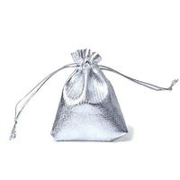 Zenvaa 25pcs Drawstring Bags 2.8x3.5 Inch Heavy Duty Silver Jewelry Pouches Snacks Candy Bags for Decoration on Anniversary Wedding Birthday Christmas Thanksgiving Party