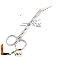 LAJA Imports Kelly Scissors Angled Sharp Point End Ring Handle Stainless Steel Dental Instruments