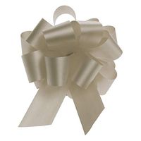 Gift Wrap Pull Bows Eggshell Flora-Satin 5.5" Case of 50