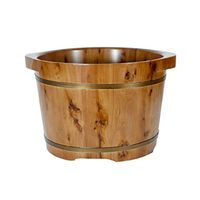 Foot Tub,Foot Bath Barrel,Household Foot Bath Barrel,Wooden, for Foot Massage Spa,Relieve Muscle Pain and Fatigue