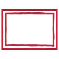 Caspari Border Stripe Self-Adhesive Gift Tags in Red, 60 Labels