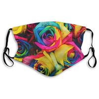 Flower Color Protective Mask with Gasket Disposable Water Repellent Multilayer Filter Adult Sunscreen Large Mask M