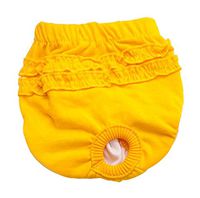 Axchongery Dog Diaper, Brief Bitch in Season Pants Small Pet Pants for Girl Female (Yellow, M)