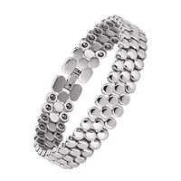 Magnetic Bracelets for Women,Titanium Magnetic Therapy Bracelets for Pain Relief Arthritis Bracelet for Women with Hematite Element（Silver）