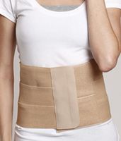 BOLD Abdominal Binder, Additional Plush Foam Panel Added for Pleasant Wear, Post Pregnancy, Post-Operative and Abdominal Injuries Support XXL Biege