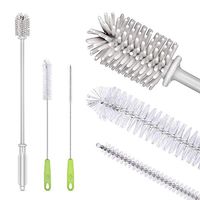 ORIA Bottle Cleaning Brush, Long Silicone Bottle Brush, Tube Nozzle Water Bottle, Bendable Kitchen Cleaning Brush Set for Narrow Long Neck Bottles, Water Cup, Wine Bottles, Baby Bottles