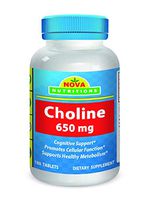 Nova Nutritions Choline Bitartrate 650 mg 180 Tablets - Promotes Cognitive Function