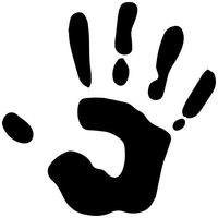 Hand Print Decal Sticker (Black, Mirrored), Decal Sticker Vinyl Car Home Truck Window Laptop