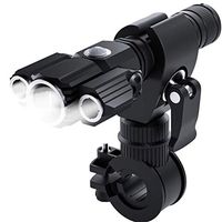 BBTshop USB Rechargeable LED Bike Lights - Waterproof Ultra Bright Three Lamp Head Bicycle Lights, Aluminum Alloy Cycling Flashlight,6 Light Mode Fits All Bicycles