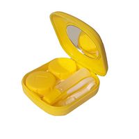 Yamalans Candy Color Mini Contact Lens Case Container with Mirror Travel Kit Container (Yellow)