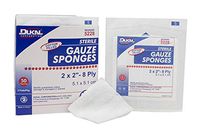 Dukal Gauze Sponge, Cotton Filled, Sterile, 8-Ply, 2" x 2" (Pack of 2400)