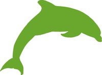hBARSCI Dolphin Vinyl Decal - 5 Inches - for Cars, Trucks, Windows, Laptops, Tablets, Outdoor-Grade 2.5mil Thick Vinyl - Lime