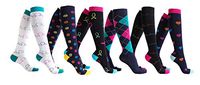 6 Pairs Women's Graduated Compression Trouser Socks 8-15mmHg (611-J)