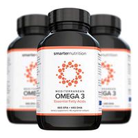 Smarter Omega 3 Fish Oil - Mediterranean Omega 3 Essential Fatty Acids Supplement - Helps Lower LDL Levels and Promotes a Healthy Cardiovascular System - Preserved in Veggie Softgels (72 Servings)