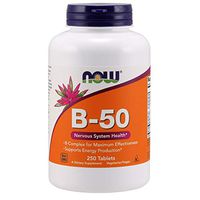 NOW Supplements, Vitamin B-50 mg, Energy Production*, Nervous System Health*, 250 Tablets