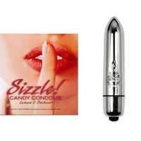 Bundle - 2 items Kingman Industries Sizzle Candy Condoms and High Intensity Silver Bullet