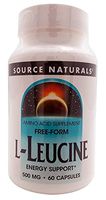 Source Naturals L-Leucine A Free Form Essential Amino Acid Supplement for Energy Support - 60 Capsules