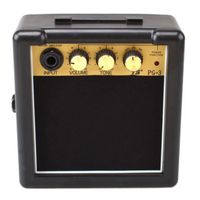 Portable Mini Electric Guitar Amplifier Speaker Speakers Amp 3W Black + Gold