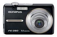 Olympus Stylus FE-280 8MP Digital Camera with Dual Image Stabilized 3x Optical Zoom (Black)