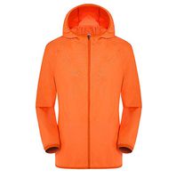 Amlaiworld Men Women Plus Size Tops Casual Jackets Windproof Ultra-Light Rainproof Windbreaker Top Orange