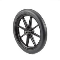 Invacare Caster Assembly, 8 X 1 Inch, 8-Spoke Black, Black Urethane Tire, 7/16 Inch, Bearing, 2-3/8 Inch Hub for Invacare Powerchair Wheelchair