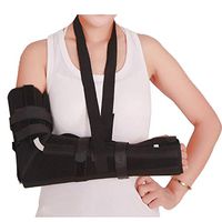 Elbow Sling, Adult Full Arm Brace for Elbow Forearm Post-Surgery Immobilizer & Fracture Splint with 7 Straps (Medium)