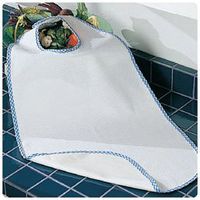 Sammons Preston Soft Terry/Vinyl Food Catcher, 18"W x 27"L, Lightweight Adult Bib Keeps Clothes Clean for Elderly, Disabled, and Messy Eaters, Adjustable Velcro Strap, Woven Fabric Won't Retain Odors