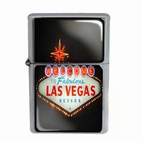 Wind Proof Dual Torch Refillable Lighter Las Vegas Design-001
