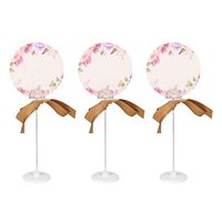 NUOBESTY Tall Table Number Holder 3Pcs, 3.8 x 9.8 Inch Plastic Rotatable Place Card Holder with Stands Seat Decor Clip Memo Photo Display for Hotel Wedding Party Restaurant - Beige