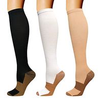 Copper Compression Socks for Men & Women(3 Pairs),15-20mmHg is Best for Running,Medical,Pregnancy,Travel,Nurses