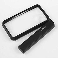 4X Magnifying Glass Square Handle Folding Double Rate 2X HD Optical Glasses Lens Reading Hobbies Jewelry Maps Crafts Magnifier Black