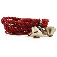 URIZONS Earbuds, Earphones, Headphones, Headsets with Microphone Remote for iPhone, iPad, Mac, Laptop Android Devices Fabric Braided Wistband Bracelet (red)