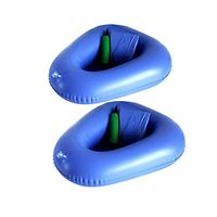 Denshine 2pcs Bedpans, Air Inflation Bed Pans, Washable Inflatable Bed Pan Bedridden Inflatable Cushions Potty Portable Elderly Bedridden Nursing Toilet Urinals for Men Women