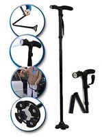 4-Stage Semi-Automatic Folding LED Cane Stool 5 Stage Height Adjustable Walking Staff