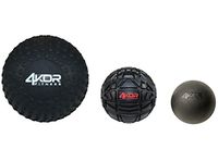 4KOR Fitness Massage Balls for Deep Tissue Muscle Recovery, Perfect for Myofascial Release and Trigger Point Therapy (5" Foam, 3.2" Firm, and Lacrosse Ball Mobility Ball Set (Black))