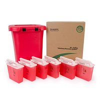 30-Gallon Takeaway Recovery System with SIX COVIDIEN 5-Quart SHARPS CONTAINERS - SHARPS-83061